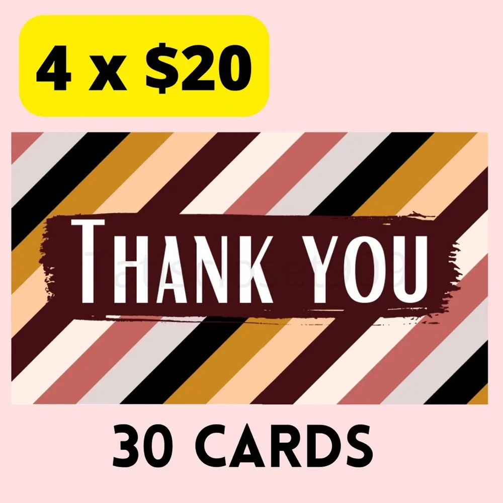 30 thank you glossy cards 3.5